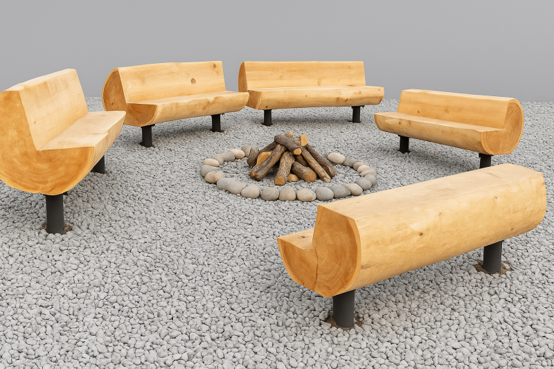 Скамья из массива ствола Н-1042